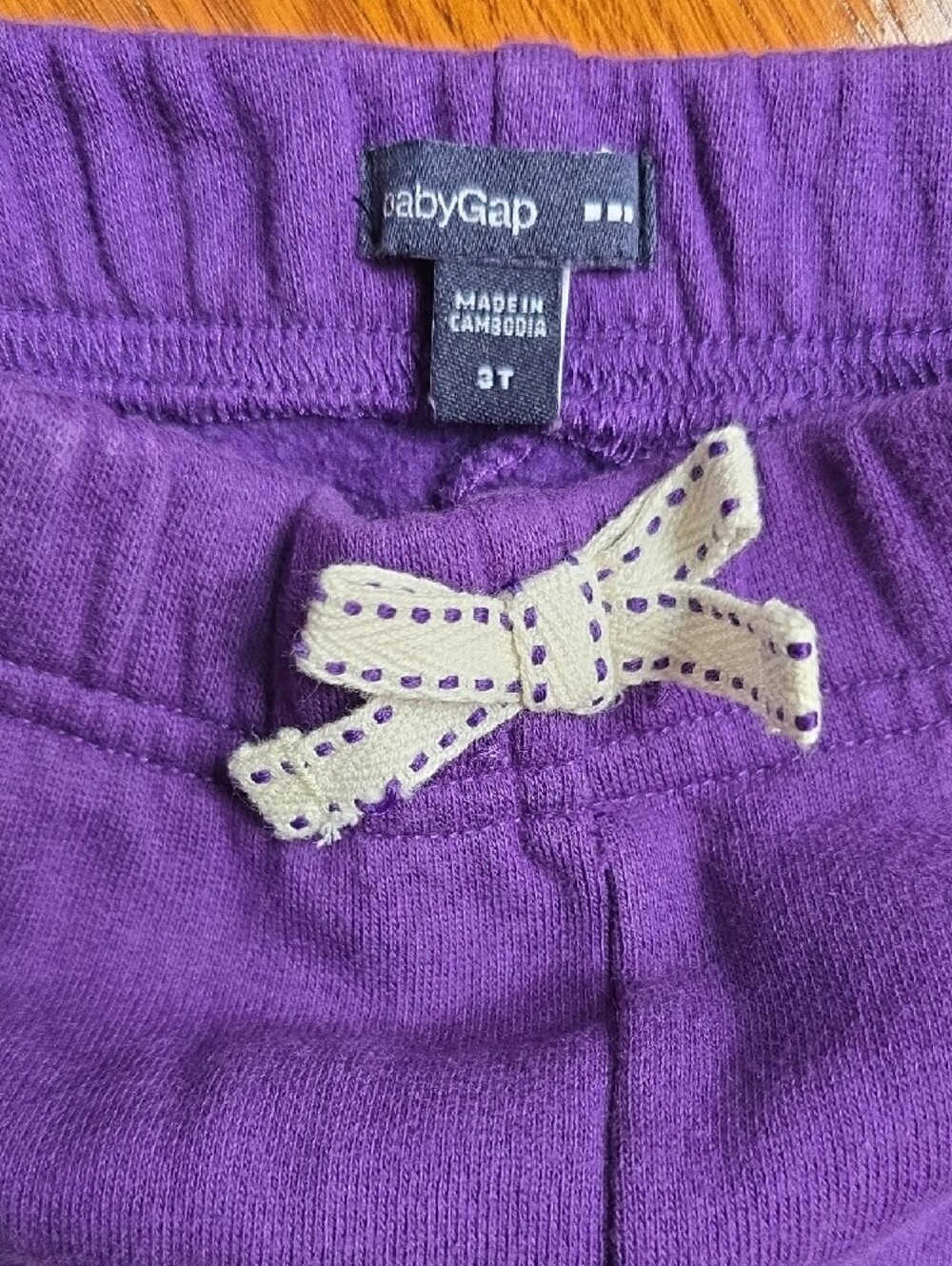 GAP Purple Girls Elastic Waist Jogger Pants with Bow